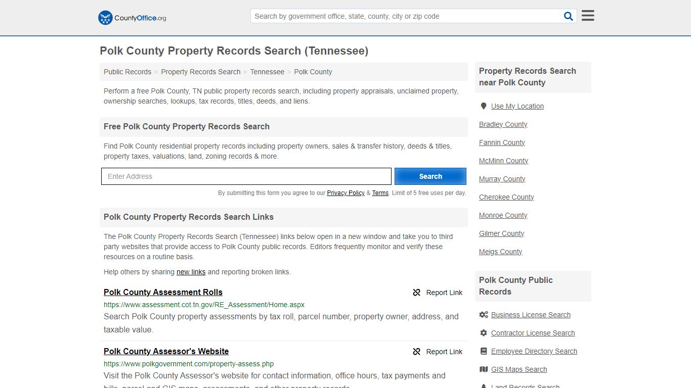 Polk County Property Records Search (Tennessee) - County Office