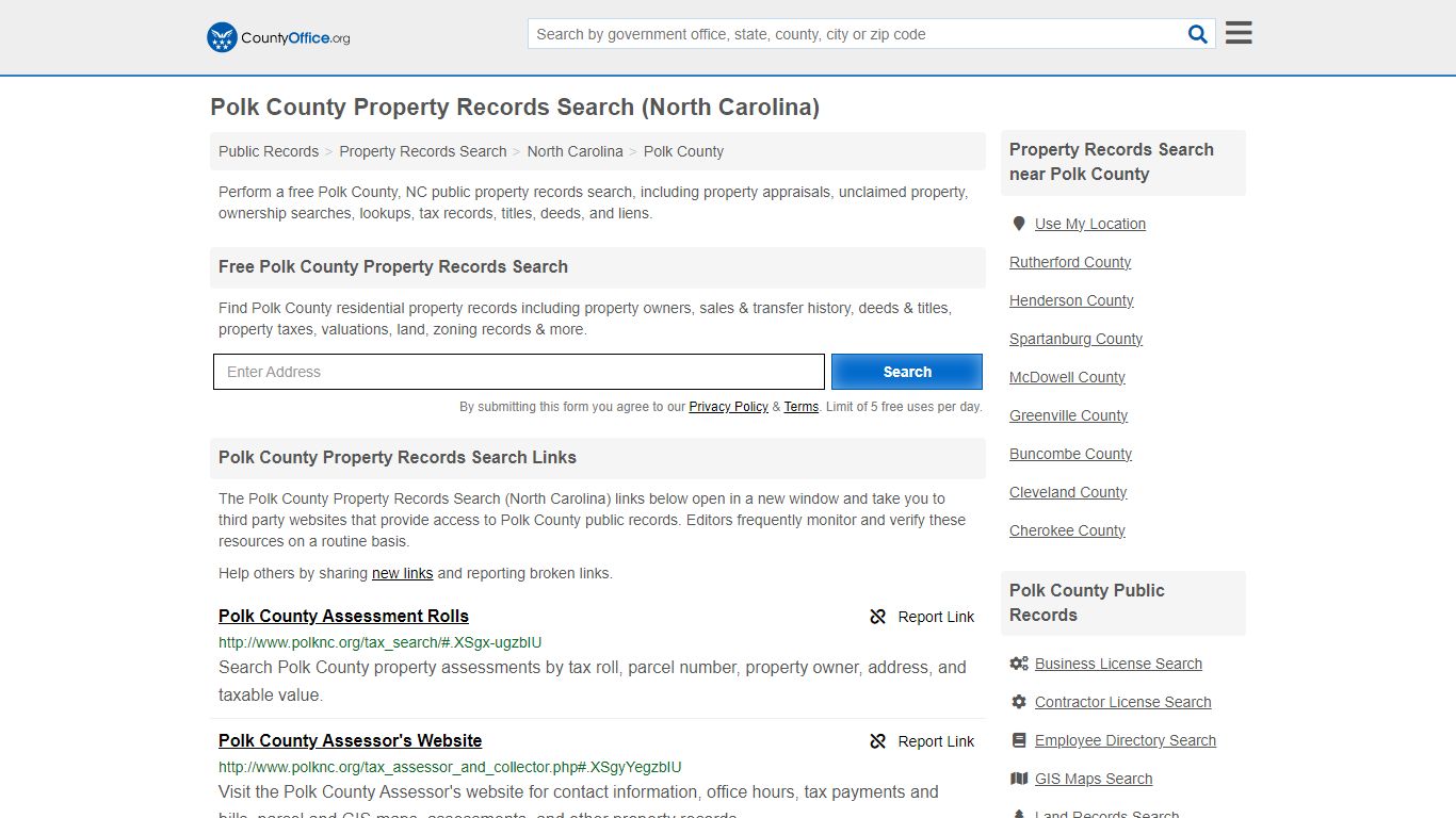 Polk County Property Records Search (North Carolina) - County Office